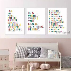 FRAMED PIC. SET~ KIDS Positive Affirmation Mindfulness HAPPINESS HAPPY Classroom